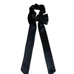 Elegant Black Hair Scrunchie with Bow